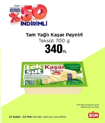Teksüt Tam Yağlı Kaşar Peyniri 700 Gr